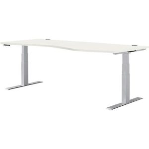 Schäfer Shop Genius Schreibtisch MODENA FLEX, elektrisch höhenverstellbar, Freiform, Ansatz rechts, B 1800 mm, weiß/weißalu Schäfer Shop Genius Schreibtisch MODENA FLEX, elektrisch höhenverstellbar, Freiform, Ansatz rechts, B 1800 mm, weiß/weißalu