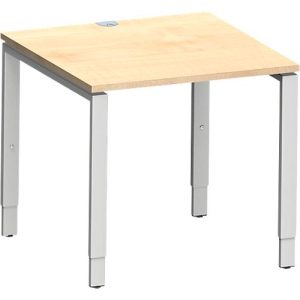 Schäfer Shop Genius Schreibtisch Modena Flex, Quadrat, 4-Fuß Rechteckrohr, B 800 x T 800 x H 650-850 mm, Ahorn/weißaluminium Schäfer Shop Genius Schreibtisch Modena Flex, Quadrat, 4-Fuß Rechteckrohr, B 800 x T 800 x H 650-850 mm, Ahorn/weißaluminium