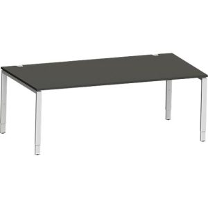 Schäfer Shop Genius Schreibtisch Modena Flex, Rechteck, 4-Fuß Rechteckrohr, B 2000 x T 1000 x H 650-850 mm, graphit/weißaluminium Schäfer Shop Genius Schreibtisch Modena Flex, Rechteck, 4-Fuß Rechteckrohr, B 2000 x T 1000 x H 650-850 mm, graphit/weißaluminium