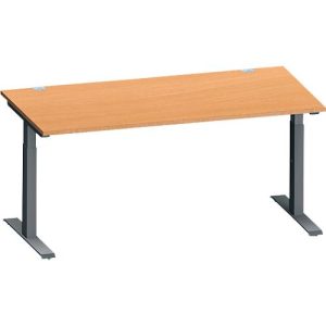 Schäfer Shop Genius Schreibtisch MODENA FLEX, Rechteck, T-Fuß Rechteckrohr, B 1600 x T 800 x H 650-850 mm, Buche/anthrazit Schäfer Shop Genius Schreibtisch MODENA FLEX, Rechteck, T-Fuß Rechteckrohr, B 1600 x T 800 x H 650-850 mm, Buche/anthrazit