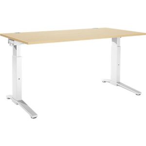 Schäfer Shop Genius Schreibtisch PLANOVA ergoSTYLE, C-Fuß, Rechteck, man. höhenverstellbar, B 1600 x T 800 x H 675-895 mm, Ahorn-Dekor/weiß Schäfer Shop Genius Schreibtisch PLANOVA ergoSTYLE, C-Fuß, Rechteck, man. höhenverstellbar, B 1600 x T 800 x H 675-895 mm, Ahorn-Dekor/weiß