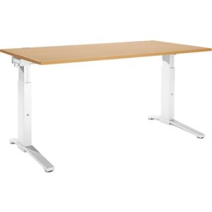Schäfer Shop Genius Schreibtisch PLANOVA ergoSTYLE, C-Fuß, Rechteck, man. höhenverstellbar, B 1600 x T 800 x H 675-895 mm, Buche-Dekor/weiß Schäfer Shop Genius Schreibtisch PLANOVA ergoSTYLE, C-Fuß, Rechteck, man. höhenverstellbar, B 1600 x T 800 x H 675-895 mm, Buche-Dekor/weiß