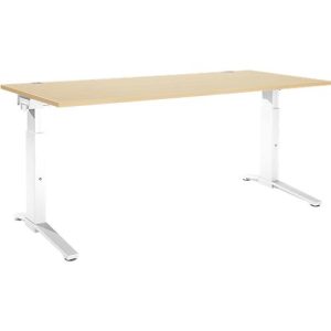 Schäfer Shop Genius Schreibtisch PLANOVA ergoSTYLE, C-Fuß, Rechteck, man. höhenverstellbar, B 1800 x T 800 x H 675-895 mm, Ahorn-Dekor/weiß Schäfer Shop Genius Schreibtisch PLANOVA ergoSTYLE, C-Fuß, Rechteck, man. höhenverstellbar, B 1800 x T 800 x H 675-895 mm, Ahorn-Dekor/weiß