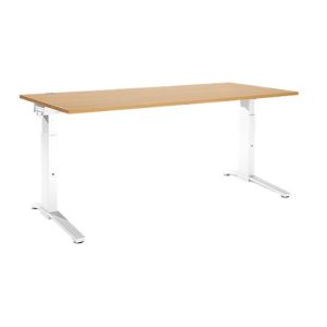Schäfer Shop Genius Schreibtisch PLANOVA ergoSTYLE, C-Fuß, Rechteck, man. höhenverstellbar, B 1800 x T 800 x H 675-895 mm, Buche-Dekor/weiß Schäfer Shop Genius Schreibtisch PLANOVA ergoSTYLE, C-Fuß, Rechteck, man. höhenverstellbar, B 1800 x T 800 x H 675-895 mm, Buche-Dekor/weiß