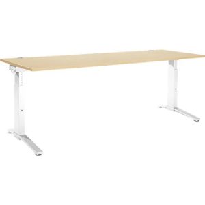 Schäfer Shop Genius Schreibtisch PLANOVA ergoSTYLE, C-Fuß, Rechteck, man. höhenverstellbar, B 2000 x T 800 x H 675-895 mm, Ahorn-Dekor/weiß Schäfer Shop Genius Schreibtisch PLANOVA ergoSTYLE, C-Fuß, Rechteck, man. höhenverstellbar, B 2000 x T 800 x H 675-895 mm, Ahorn-Dekor/weiß