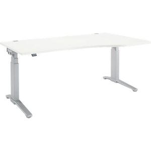 Schäfer Shop Genius Schreibtisch PLANOVA ERGOSTYLE, elektrisch höhenverstellbar, Freiform, Ansatz rechts, C-Fuß, B 1800 mm, weiß/weißalu Schäfer Shop Genius Schreibtisch PLANOVA ERGOSTYLE, elektrisch höhenverstellbar, Freiform, Ansatz rechts, C-Fuß, B 1800 mm, weiß/weißalu