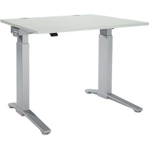 Schäfer Shop Genius Schreibtisch PLANOVA ERGOSTYLE, elektrisch höhenverstellbar, Rechteck, C-Fuß, B 1200 mm, lichtgrau/weißalu Schäfer Shop Genius Schreibtisch PLANOVA ERGOSTYLE, elektrisch höhenverstellbar, Rechteck, C-Fuß, B 1200 mm, lichtgrau/weißalu