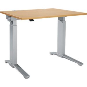 Schäfer Shop Genius Schreibtisch PLANOVA ERGOSTYLE, elektrisch höhenverstellbar, Rechteck, C-Fuß, B 1200 x T 800 x H 715-1182 mm, Buche/weißaluminium Schäfer Shop Genius Schreibtisch PLANOVA ERGOSTYLE, elektrisch höhenverstellbar, Rechteck, C-Fuß, B 1200 x T 800 x H 715-1182 mm, Buche/weißaluminium