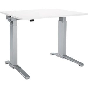 Schäfer Shop Genius Schreibtisch PLANOVA ERGOSTYLE, elektrisch höhenverstellbar, Rechteck, C-Fuß, B 1200 x T 800 x H 715-1182 mm, weiß/weißaluminium Schäfer Shop Genius Schreibtisch PLANOVA ERGOSTYLE, elektrisch höhenverstellbar, Rechteck, C-Fuß, B 1200 x T 800 x H 715-1182 mm, weiß/weißaluminium