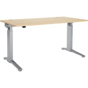Schäfer Shop Genius Schreibtisch PLANOVA ERGOSTYLE, elektrisch höhenverstellbar, Rechteck, C-Fuß, B 1600 x T 800 x H 715-1182 mm, Ahorn/weißaluminium Schäfer Shop Genius Schreibtisch PLANOVA ERGOSTYLE, elektrisch höhenverstellbar, Rechteck, C-Fuß, B 1600 x T 800 x H 715-1182 mm, Ahorn/weißaluminium