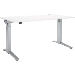 Schäfer Shop Genius Schreibtisch PLANOVA ERGOSTYLE, elektrisch höhenverstellbar, Rechteck, C-Fuß, B 1600 x T 800 x H 715-1182 mm, weiß/weißaluminium Schäfer Shop Genius Schreibtisch PLANOVA ERGOSTYLE, elektrisch höhenverstellbar, Rechteck, C-Fuß, B 1600 x T 800 x H 715-1182 mm, weiß/weißaluminium