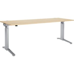 Schäfer Shop Genius Schreibtisch PLANOVA ERGOSTYLE, elektrisch höhenverstellbar, Rechteck, C-Fuß, B 2000 x T 800 x H 715-1182 mm, Ahorn/weißaluminium Schäfer Shop Genius Schreibtisch PLANOVA ERGOSTYLE, elektrisch höhenverstellbar, Rechteck, C-Fuß, B 2000 x T 800 x H 715-1182 mm, Ahorn/weißaluminium