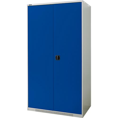 Schäfer Shop Genius Schwerlastschrank FS, Stahlblech, B 1055 x T 620 x H 1950 mm, 5 OH, lichtgrau/enzianblau, bis 1000 kg