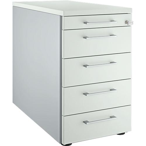 Schäfer Shop Genius Standcontainer 13333, mit Griff eckig, B 435 x H 717 mm, weißalu/lichtgrau/lichtgrau