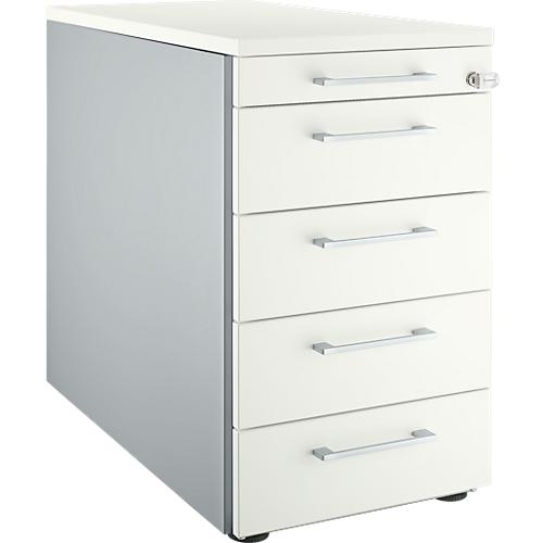 Schäfer Shop Genius Standcontainer 13333, mit Griff eckig, B 435 x H 717 mm, weißalu/weißalu/weiß