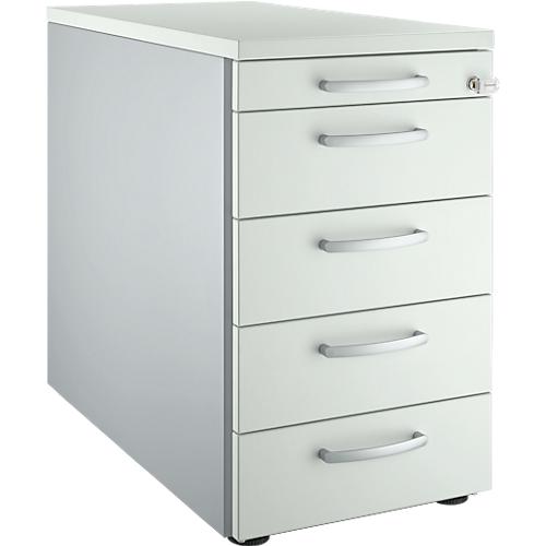 Schäfer Shop Genius Standcontainer 13333, mit Griff rund, B 435 x H 717 mm, lichtgrau/weißalu