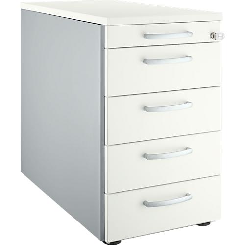 Schäfer Shop Genius Standcontainer 13333, mit Griff rund, B 435 x H 717 mm, weiß/weißalu