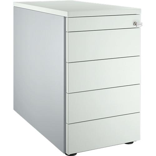 Schäfer Shop Genius Standcontainer 13333, mit Griffnut, B 435 x H 717 mm, weißalu/lichtgrau/lichtgrau