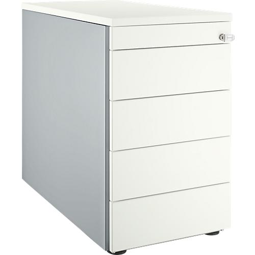 Schäfer Shop Genius Standcontainer 13333, mit Griffnut, B 435 x H 717 mm, weißalu/weißalu/weiß