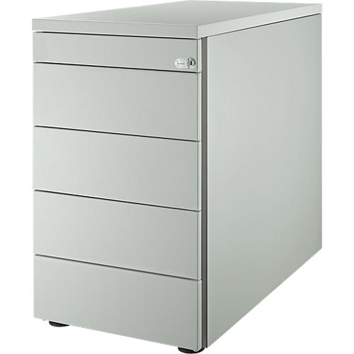Schäfer Shop Genius Standcontainer 13333, mit Griffnut, B 435 x T 800 x H 717 mm, lichtgrau/lichtgrau/lichtgrau