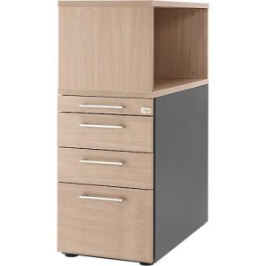 Schäfer Shop Genius Standcontainer mit Aufsatzregal, abschließbar, eckiger Griff, Eiche/anthrazit Schäfer Shop Genius Standcontainer mit Aufsatzregal, abschließbar, eckiger Griff, Eiche/anthrazit