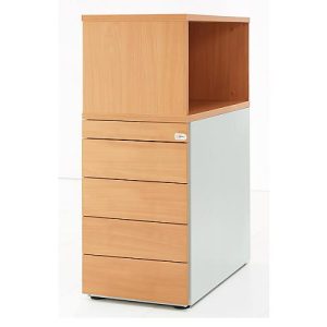Schäfer Shop Genius Standcontainer mit Aufsatzregal, abschließbar, seitliche Griffnut, Buche Schäfer Shop Genius Standcontainer mit Aufsatzregal, abschließbar, seitliche Griffnut, Buche