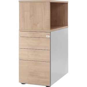 Schäfer Shop Genius Standcontainer mit Aufsatzregal, abschließbar, seitliche Griffnut, Eiche/weißlu Schäfer Shop Genius Standcontainer mit Aufsatzregal, abschließbar, seitliche Griffnut, Eiche/weißlu