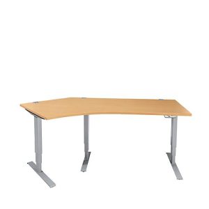 Schäfer Shop Genius Winkelschreibtisch AERO FLEX, elektrisch höhenverstellbar, 135° Winkel links, B 2165 mm, Buche/weißalu Schäfer Shop Genius Winkelschreibtisch AERO FLEX, elektrisch höhenverstellbar, 135° Winkel links, B 2165 mm, Buche/weißalu