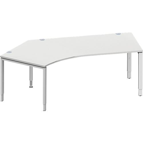 Schäfer Shop Genius Winkelschreibtisch MODENA FLEX 135°, Ansatz links, B 2165 mm, lichtgrau