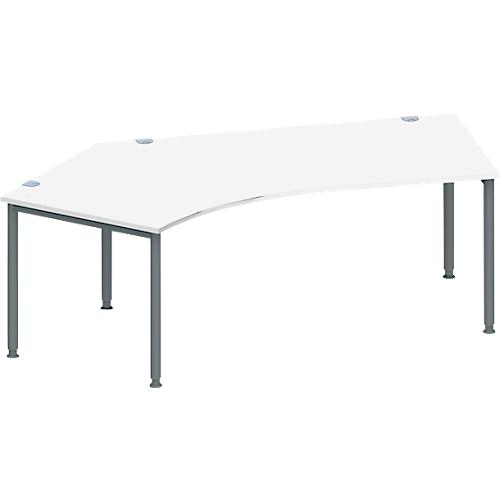 Schäfer Shop Genius Winkelschreibtisch MODENA FLEX 135°, Ansatz links, weiß/anthrazit