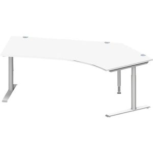 Schäfer Shop Genius Winkelschreibtisch MODENA FLEX 135°, Ansatz rechts, C-Fuß-Rundrohr, B 2165 mm, weiß Schäfer Shop Genius Winkelschreibtisch MODENA FLEX 135°, Ansatz rechts, C-Fuß-Rundrohr, B 2165 mm, weiß