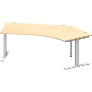 Schäfer Shop Genius Winkelschreibtisch MODENA FLEX, 135° Winkel rechts, T-Fuß Rechteckrohr, B 2165 x T 800/800 x H 650-850 mm, Ahorn/weißalu Schäfer Shop Genius Winkelschreibtisch MODENA FLEX, 135° Winkel rechts, T-Fuß Rechteckrohr, B 2165 x T 800/800 x H 650-850 mm, Ahorn/weißalu