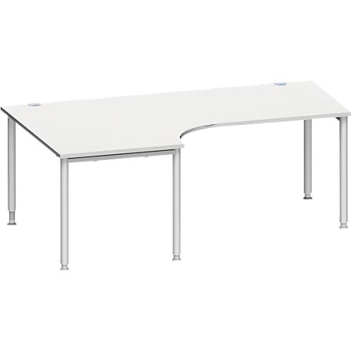 Schäfer Shop Genius Winkelschreibtisch MODENA FLEX 90°, Ansatz links, B 2000 mm, lichtgrau