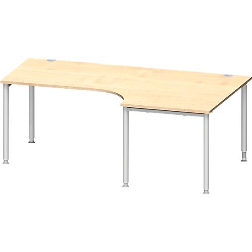 Schäfer Shop Genius Winkelschreibtisch MODENA FLEX 90°, Ansatz rechts, B 2000 mm, Ahorn