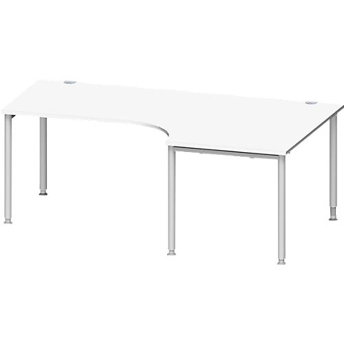 Schäfer Shop Genius Winkelschreibtisch MODENA FLEX 90°, Ansatz rechts, B 2000 mm, weiß