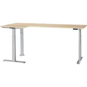 Schäfer Shop Genius Winkelschreibtisch Modena Flex, elektrisch höhenverstellbar, 90° Winkel beidseitig, B 2000 x T 1600 mm, Ahorn/weißaluminium Schäfer Shop Genius Winkelschreibtisch Modena Flex, elektrisch höhenverstellbar, 90° Winkel beidseitig, B 2000 x T 1600 mm, Ahorn/weißaluminium