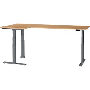 Schäfer Shop Genius Winkelschreibtisch Modena Flex, elektrisch höhenverstellbar, 90° Winkel beidseitig, B 2000 x T 1600 mm, Buche/anthrazit Schäfer Shop Genius Winkelschreibtisch Modena Flex, elektrisch höhenverstellbar, 90° Winkel beidseitig, B 2000 x T 1600 mm, Buche/anthrazit