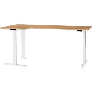 Schäfer Shop Genius Winkelschreibtisch Modena Flex, elektrisch höhenverstellbar, 90° Winkel beidseitig, B 2000 x T 1600 mm, Buche/weiß Schäfer Shop Genius Winkelschreibtisch Modena Flex, elektrisch höhenverstellbar, 90° Winkel beidseitig, B 2000 x T 1600 mm, Buche/weiß