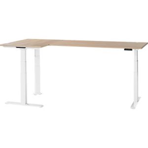 Schäfer Shop Genius Winkelschreibtisch Modena Flex, elektrisch höhenverstellbar, 90° Winkel beidseitig, B 2000 x T 1600 mm, Eiche/weiß Schäfer Shop Genius Winkelschreibtisch Modena Flex, elektrisch höhenverstellbar, 90° Winkel beidseitig, B 2000 x T 1600 mm, Eiche/weiß