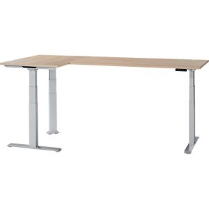 Schäfer Shop Genius Winkelschreibtisch Modena Flex, elektrisch höhenverstellbar, 90° Winkel beidseitig, B 2000 x T 1600 mm, Eiche/weißaluminium Schäfer Shop Genius Winkelschreibtisch Modena Flex, elektrisch höhenverstellbar, 90° Winkel beidseitig, B 2000 x T 1600 mm, Eiche/weißaluminium