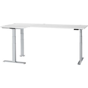 Schäfer Shop Genius Winkelschreibtisch Modena Flex, elektrisch höhenverstellbar, 90° Winkel beidseitig, B 2000 x T 1600 mm, weiß/weißaluminium Schäfer Shop Genius Winkelschreibtisch Modena Flex, elektrisch höhenverstellbar, 90° Winkel beidseitig, B 2000 x T 1600 mm, weiß/weißaluminium
