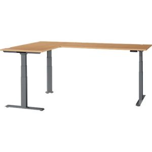 Schäfer Shop Genius Winkelschreibtisch Modena Flex, elektrisch höhenverstellbar, 90° Winkel beidseitig, B 2000 x T 2000 mm, Buche/anthrazit Schäfer Shop Genius Winkelschreibtisch Modena Flex, elektrisch höhenverstellbar, 90° Winkel beidseitig, B 2000 x T 2000 mm, Buche/anthrazit