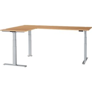 Schäfer Shop Genius Winkelschreibtisch Modena Flex, elektrisch höhenverstellbar, 90° Winkel beidseitig, B 2000 x T 2000 mm, Buche/weißaluminium Schäfer Shop Genius Winkelschreibtisch Modena Flex, elektrisch höhenverstellbar, 90° Winkel beidseitig, B 2000 x T 2000 mm, Buche/weißaluminium