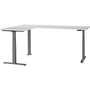 Schäfer Shop Genius Winkelschreibtisch Modena Flex, elektrisch höhenverstellbar, 90° Winkel beidseitig, B 2000 x T 2000 mm, lichtgrau/anthrazit Schäfer Shop Genius Winkelschreibtisch Modena Flex, elektrisch höhenverstellbar, 90° Winkel beidseitig, B 2000 x T 2000 mm, lichtgrau/anthrazit