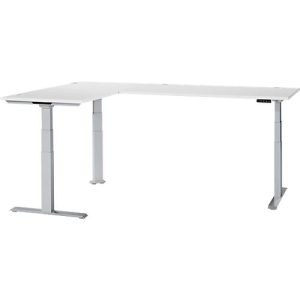 Schäfer Shop Genius Winkelschreibtisch Modena Flex, elektrisch höhenverstellbar, 90° Winkel beidseitig, B 2000 x T 2000 mm, weiß/weißaluminium Schäfer Shop Genius Winkelschreibtisch Modena Flex, elektrisch höhenverstellbar, 90° Winkel beidseitig, B 2000 x T 2000 mm, weiß/weißaluminium