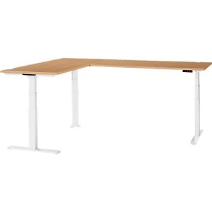 Schäfer Shop Genius Winkelschreibtisch Modena Flex, elektrisch höhenverstellbar, 90° Winkel beidseitig, B 2000 x T 2400 mm, Buche/weiß Schäfer Shop Genius Winkelschreibtisch Modena Flex, elektrisch höhenverstellbar, 90° Winkel beidseitig, B 2000 x T 2400 mm, Buche/weiß