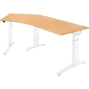 Schäfer Shop Genius Winkelschreibtisch PLANOVA ERGOSTYLE, elektrisch höhenverstellbar, 135° Winkel links, C-Fuß, B 2165 mm, Buche/weiß Schäfer Shop Genius Winkelschreibtisch PLANOVA ERGOSTYLE, elektrisch höhenverstellbar, 135° Winkel links, C-Fuß, B 2165 mm, Buche/weiß
