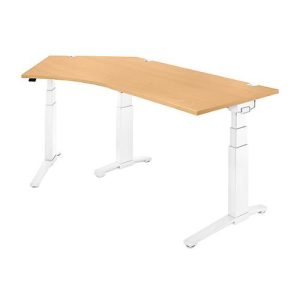 Schäfer Shop Genius Winkelschreibtisch PLANOVA ERGOSTYLE, elektrisch höhenverstellbar, 135° Winkel links, C-Fuß, B 2165 mm, Buche/weißalu Schäfer Shop Genius Winkelschreibtisch PLANOVA ERGOSTYLE, elektrisch höhenverstellbar, 135° Winkel links, C-Fuß, B 2165 mm, Buche/weißalu