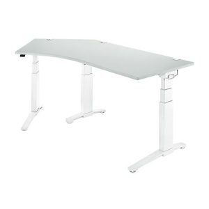 Schäfer Shop Genius Winkelschreibtisch PLANOVA ERGOSTYLE, elektrisch höhenverstellbar, 135° Winkel links, C-Fuß, B 2165 mm, lichtgrau/alusilber Schäfer Shop Genius Winkelschreibtisch PLANOVA ERGOSTYLE, elektrisch höhenverstellbar, 135° Winkel links, C-Fuß, B 2165 mm, lichtgrau/alusilber