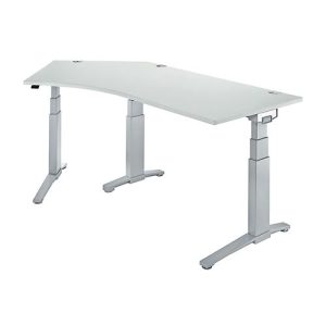 Schäfer Shop Genius Winkelschreibtisch PLANOVA ERGOSTYLE, elektrisch höhenverstellbar, 135° Winkel links, C-Fuß, B 2165 mm, lichtgrau/weißalu Schäfer Shop Genius Winkelschreibtisch PLANOVA ERGOSTYLE, elektrisch höhenverstellbar, 135° Winkel links, C-Fuß, B 2165 mm, lichtgrau/weißalu